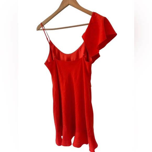 House Of Harlow x Revolve Georgeta Printed Mini Dress in Bright Coral - Picture 7 of 14